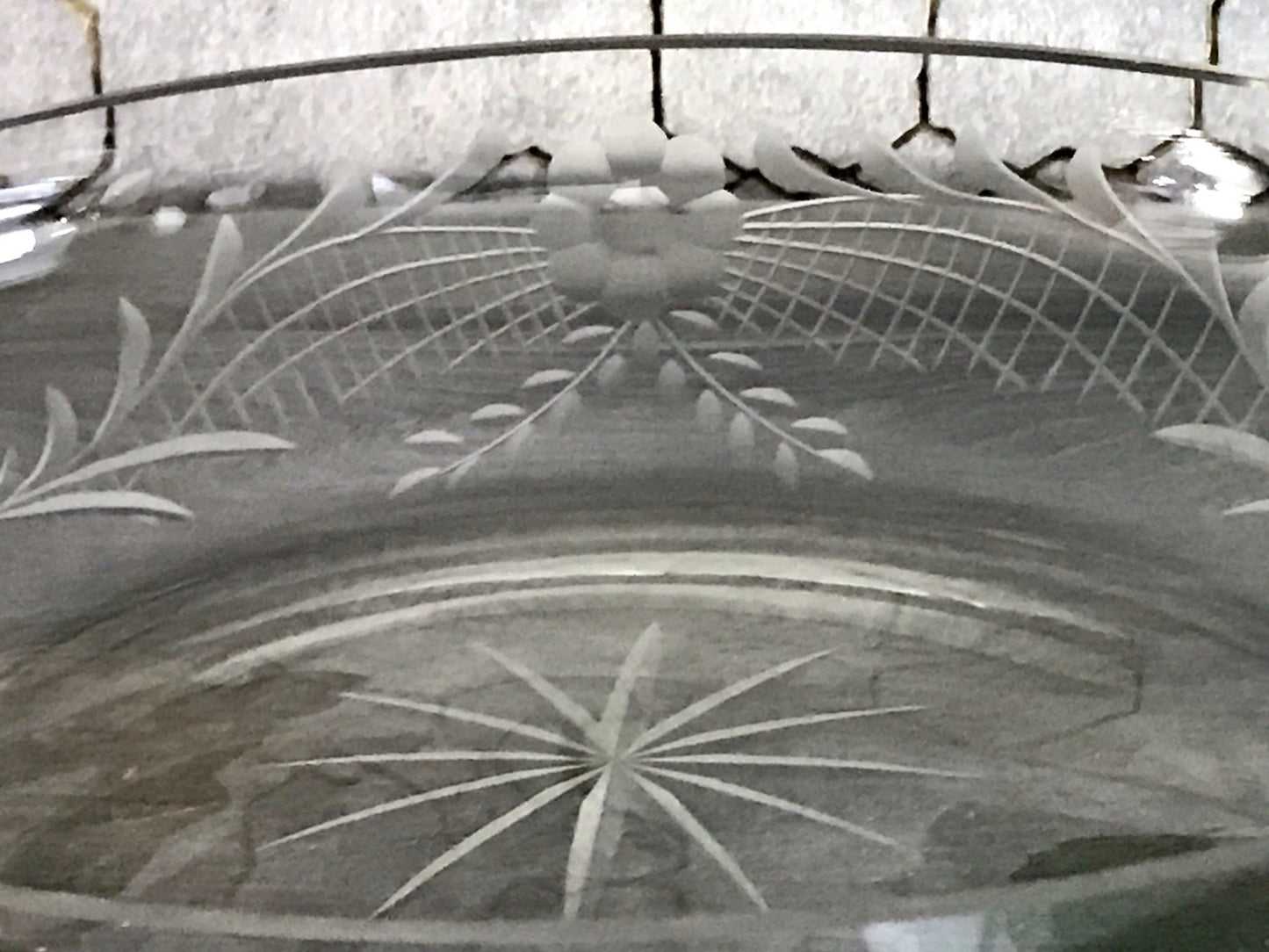 Antik EDEL Art Déco Schale Glasschale mundgeblasen geschliffen mit Henkeln