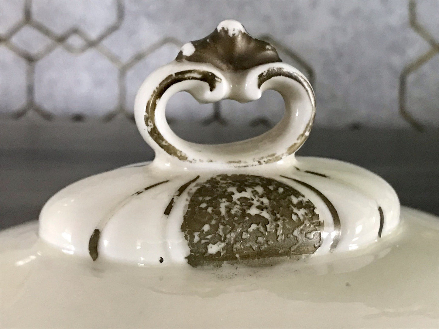 Antik Art Déco Porzellan Dose 02 Deckeldose Schatulle Bonboniere Neu-Tettau 1930