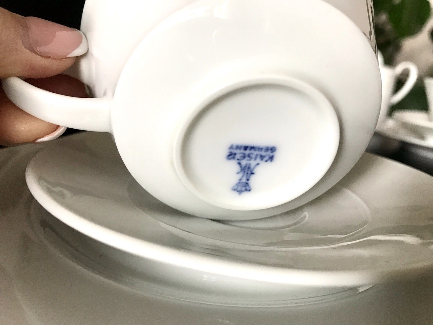 Ak Kaiser Porzellan Kaffeeservice 6 Personen modernes schlichtes Design weiß