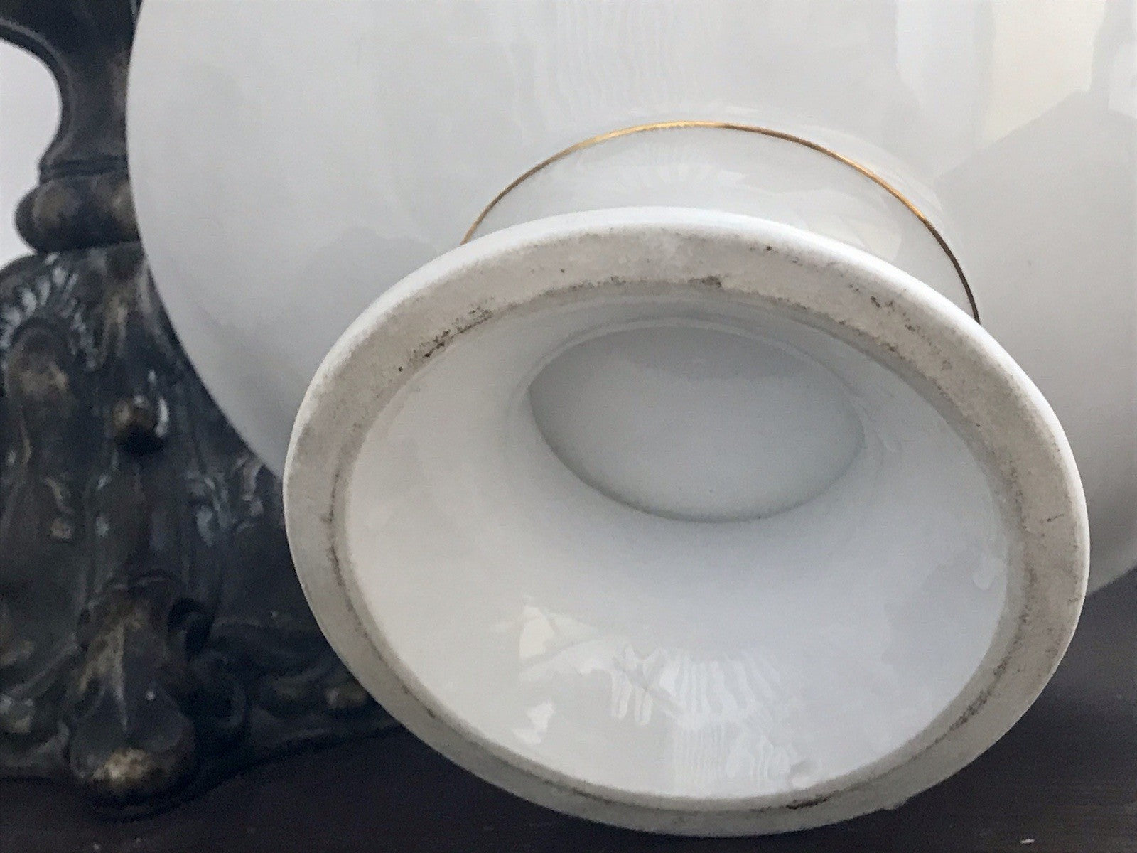 Antik Biedermeier Porzellan Fußschale Schale auf Fuß  ~1845 Ligatur Monogramm JR