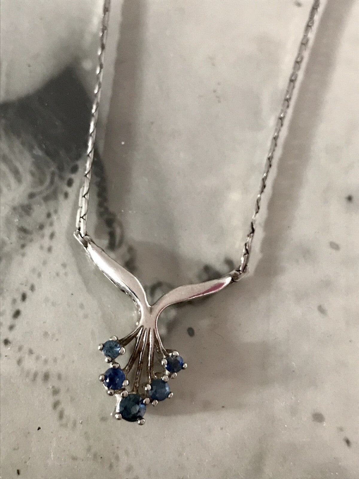 Antik Edel Jugendstil 925 Silber Collier Halskette Saphire? SCHÖN