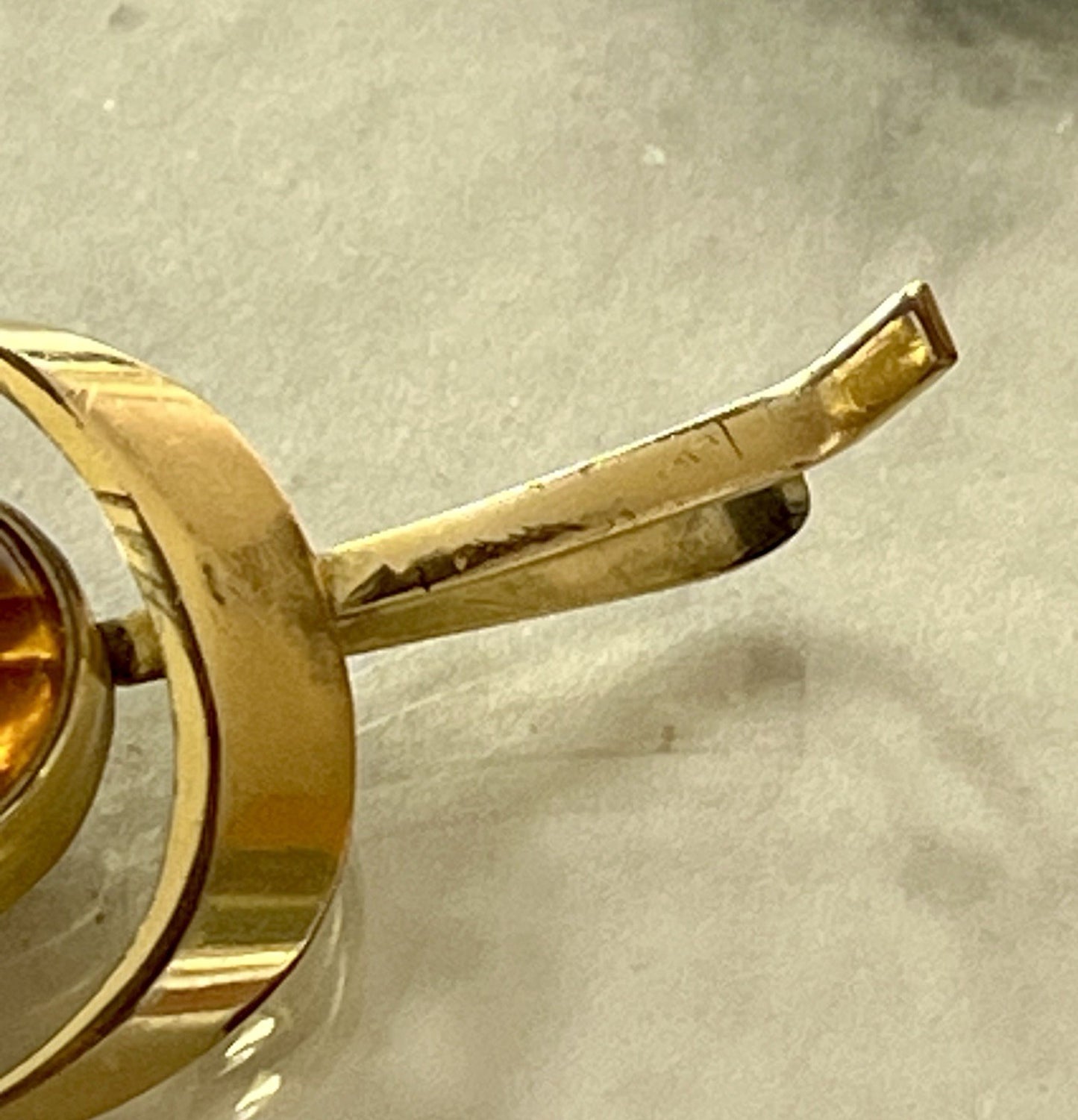 Vintage Designer Anhänger brauner Stein Amerik. Doublè vergoldet Tigerauge?