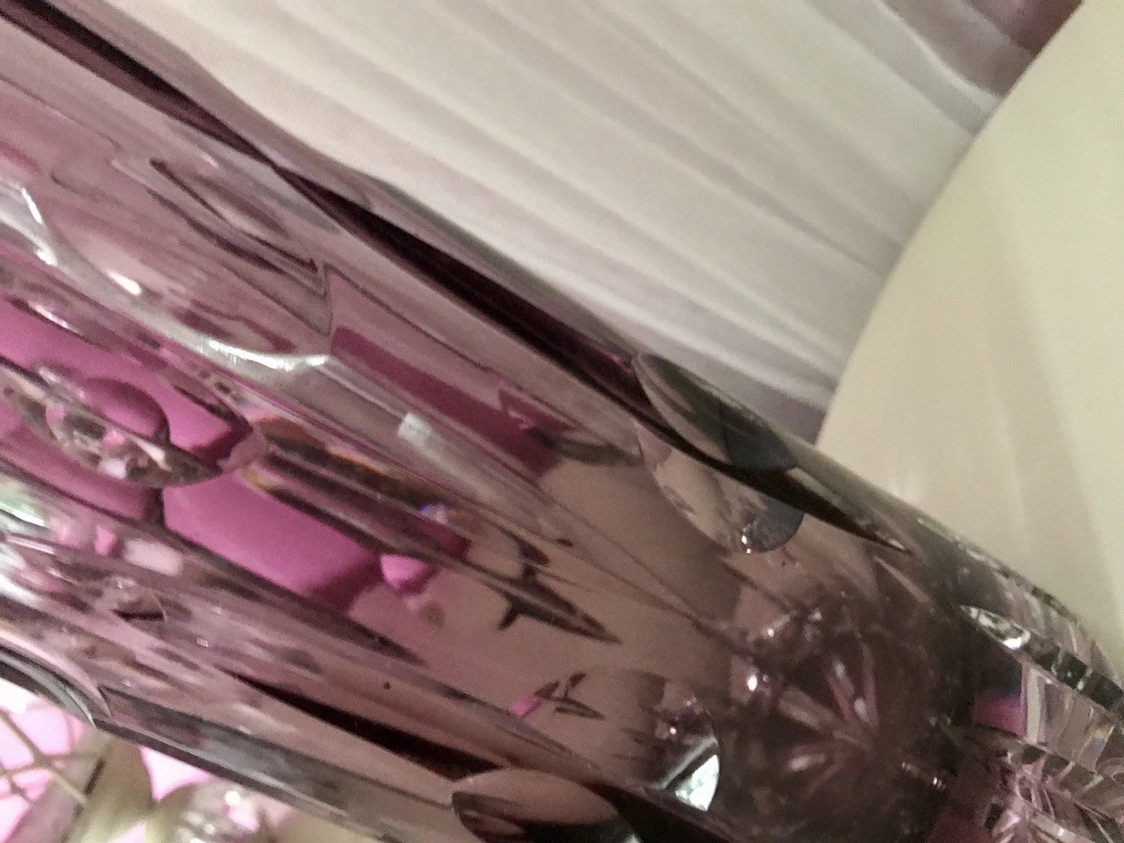 Vintage Edel Vase Glasvase Kristallglas lila groß Schliff Designer Karel Wünsch