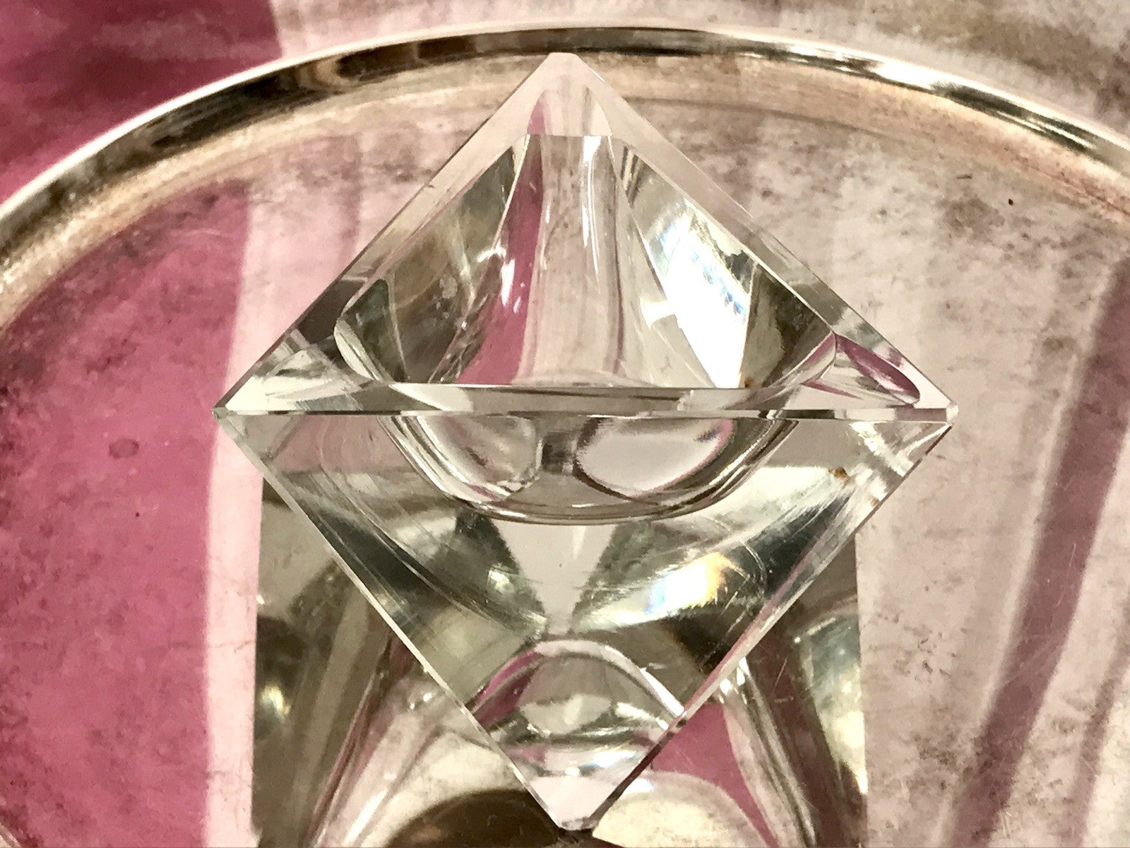 Art Déco Aschenbecher Designer  Ascher farblos Kristallglas EDEL Franz Burkert?