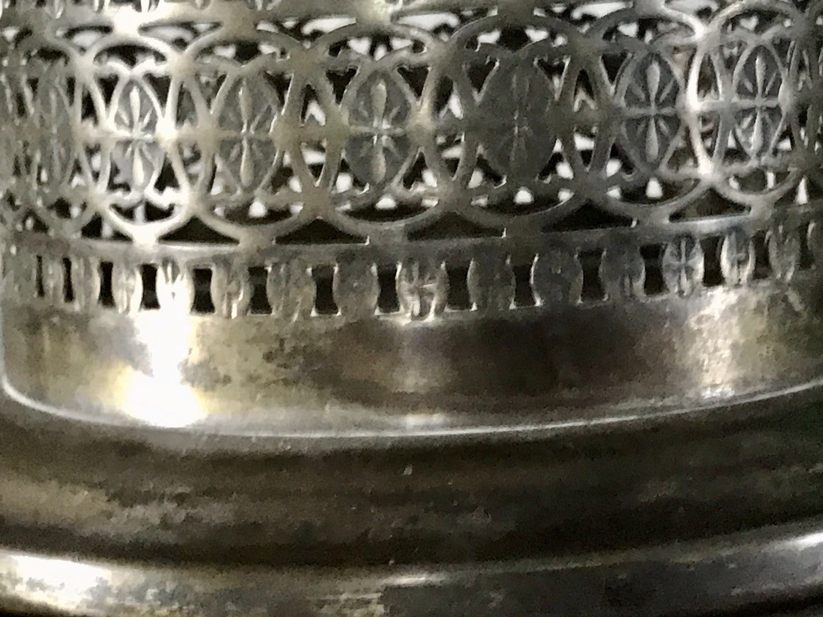 Antik Flaschenhalter Weinflaschenhalter versilbert Jugendstil wunderschön