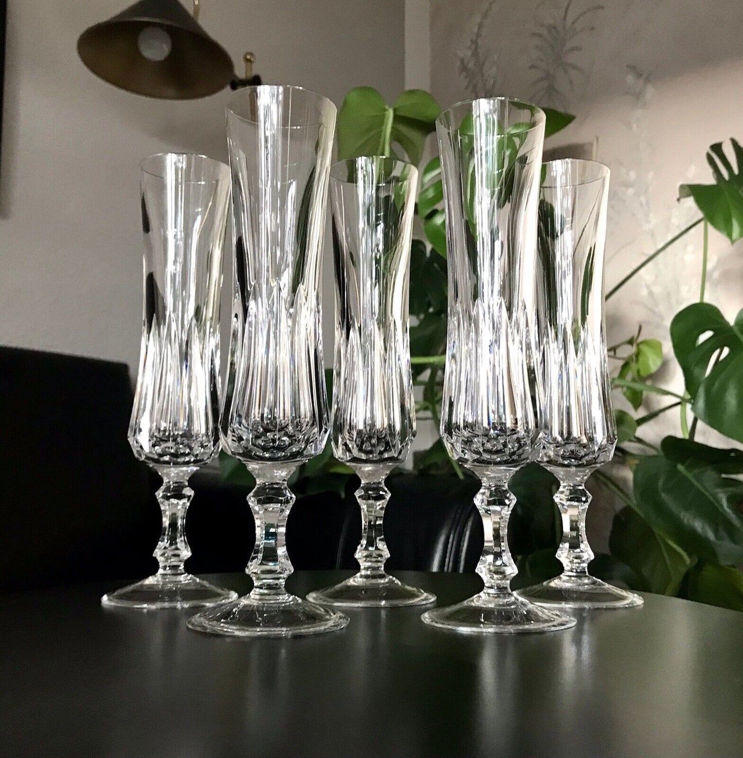 Vintage 5 EDEL Champagner Sektflöten Sektgläser Glas Kristallglas