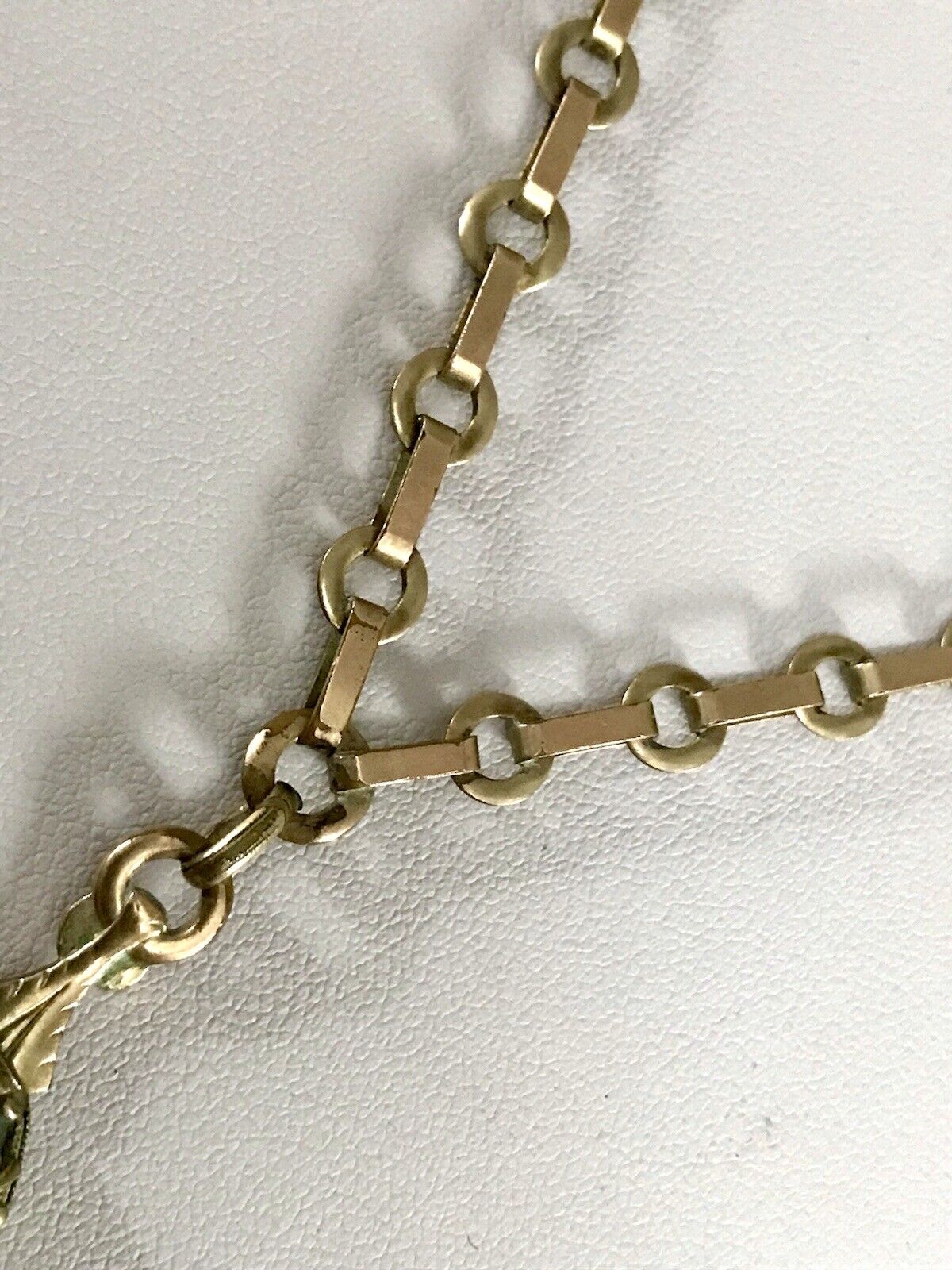 Antik Jugendstil Collier Halskette blauer Stein Anhänger Amerik. Doublè  A. Daub