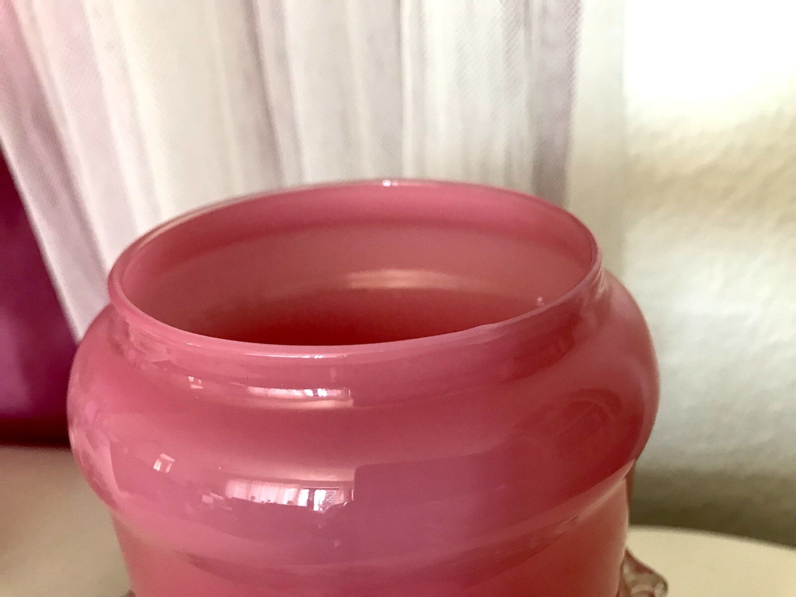 Vintage 60er Empoli Fußschale Schale Bonboniere rosa weiß Deckelvase Designer