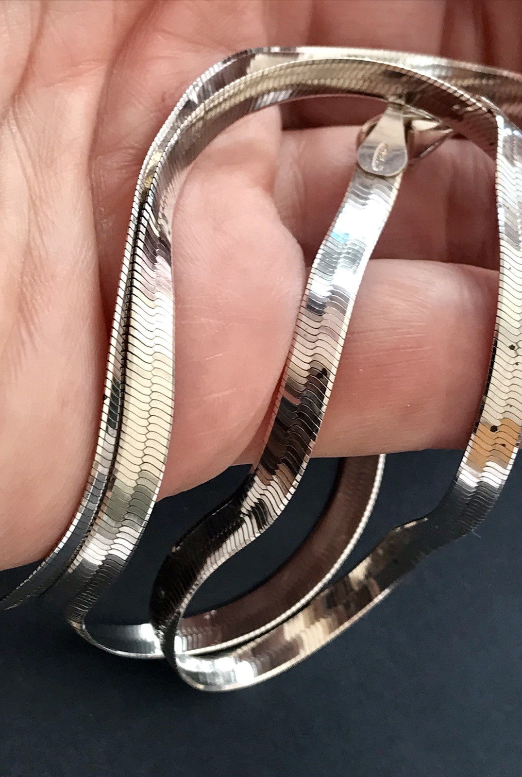 Vintage Modern 925 Silber Schmuck Set Collier Halskette & Armband Zeitlos