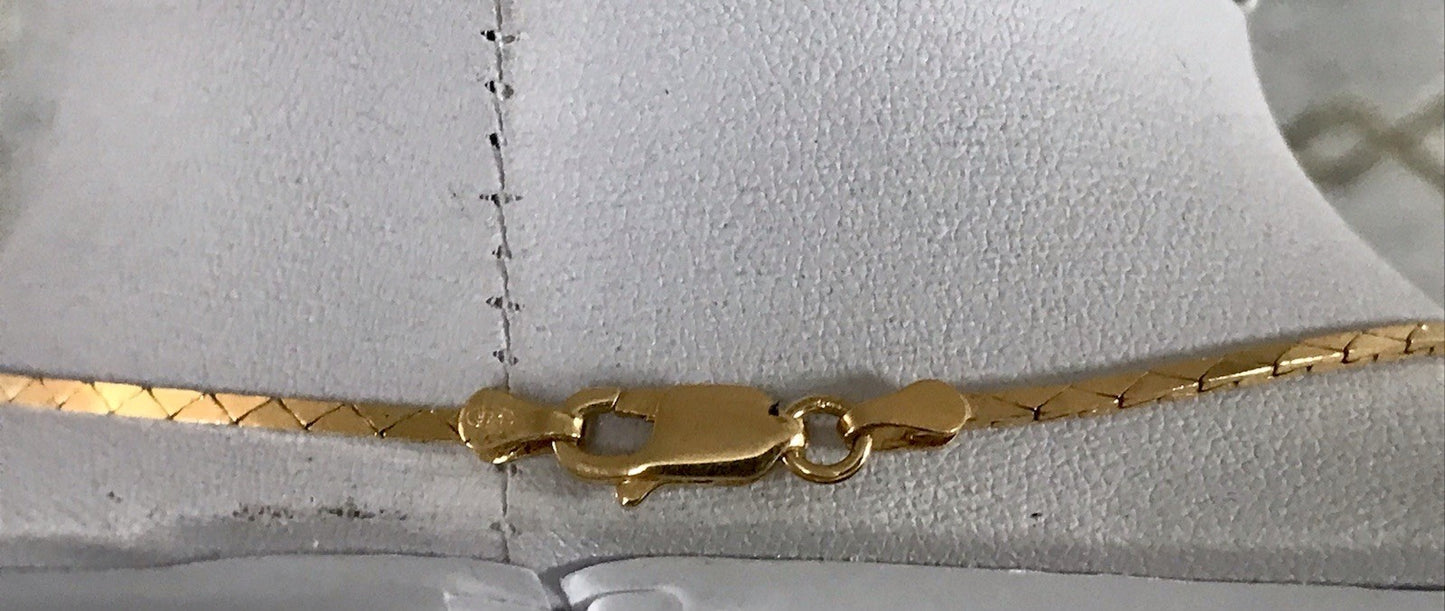 Alt Edel Vintage 925 Silber vergoldet Collier Halskette Rubine?