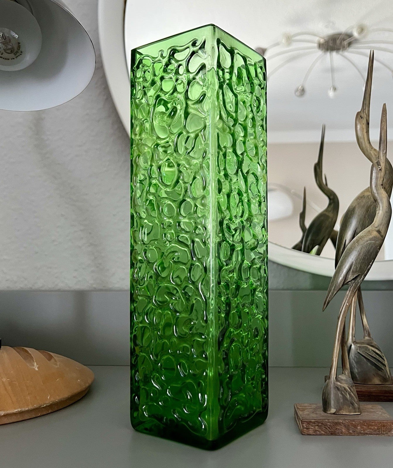 Vintage 60er 70er Design Glasvase Glas GRÜN Vase Bubble Pop Bengt Orup