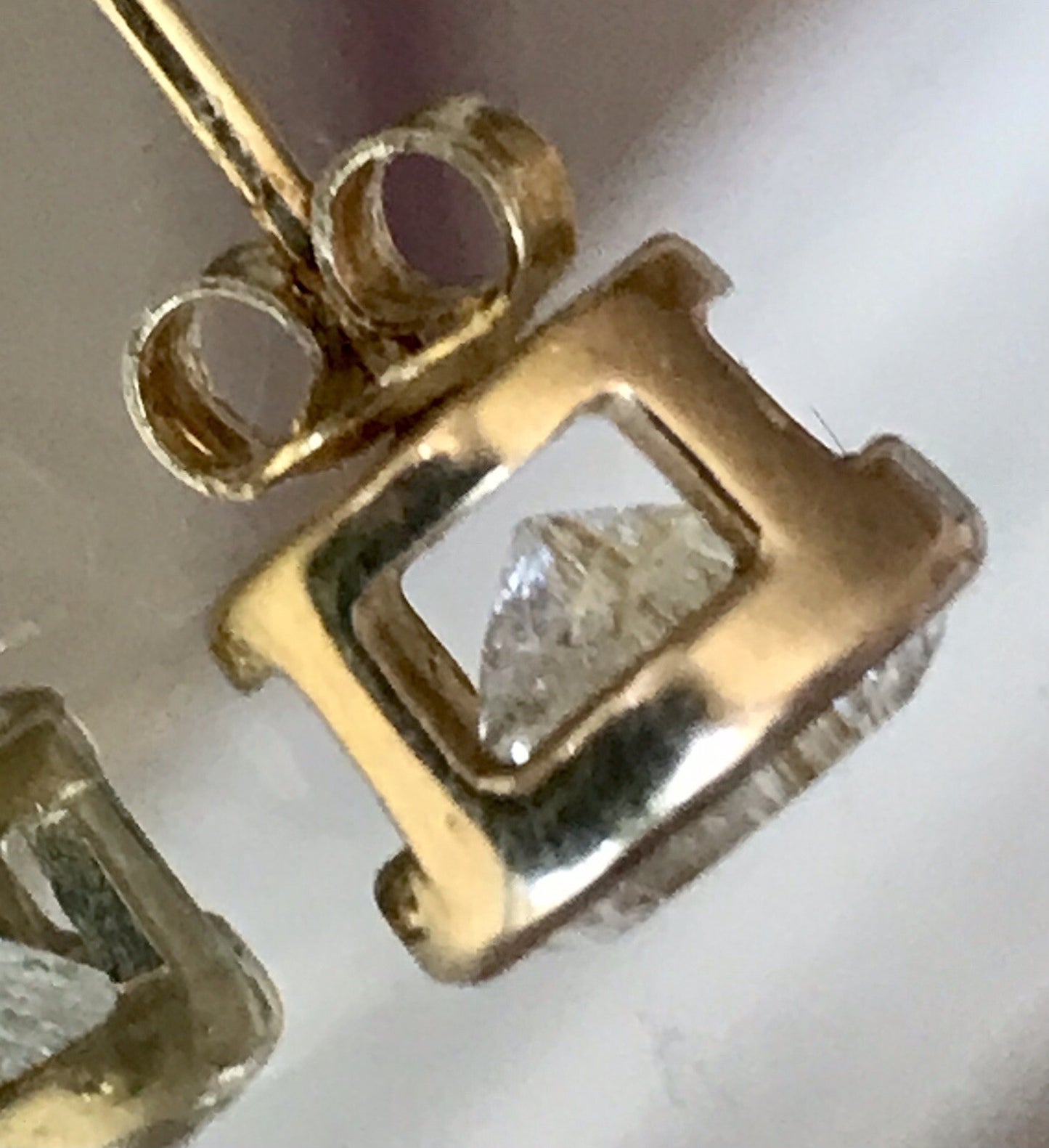 Ohrringe Ohrstecker DAMEN Silber vergoldet gold Bergkristall? Einschlüsse