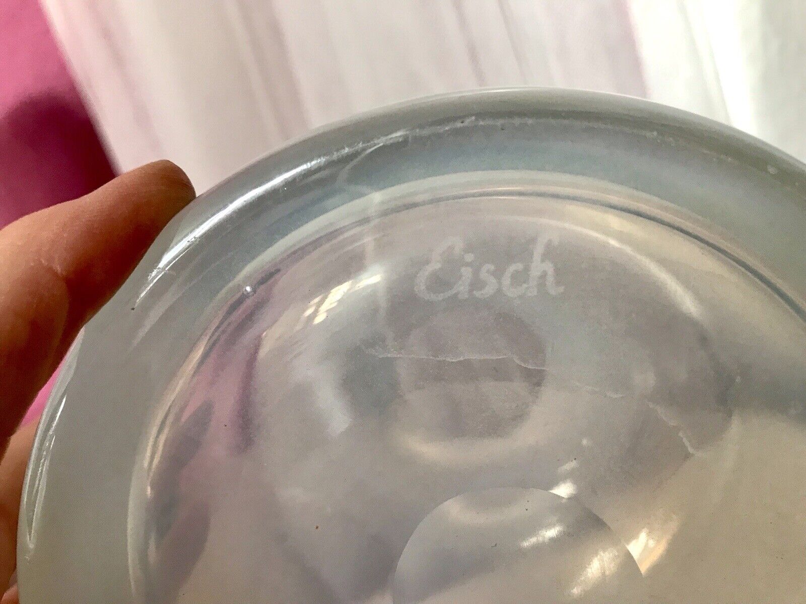 Vintage Glasvase Glaskunst Vase edel Glashütte Eisch irisierende „Eiskönigin“