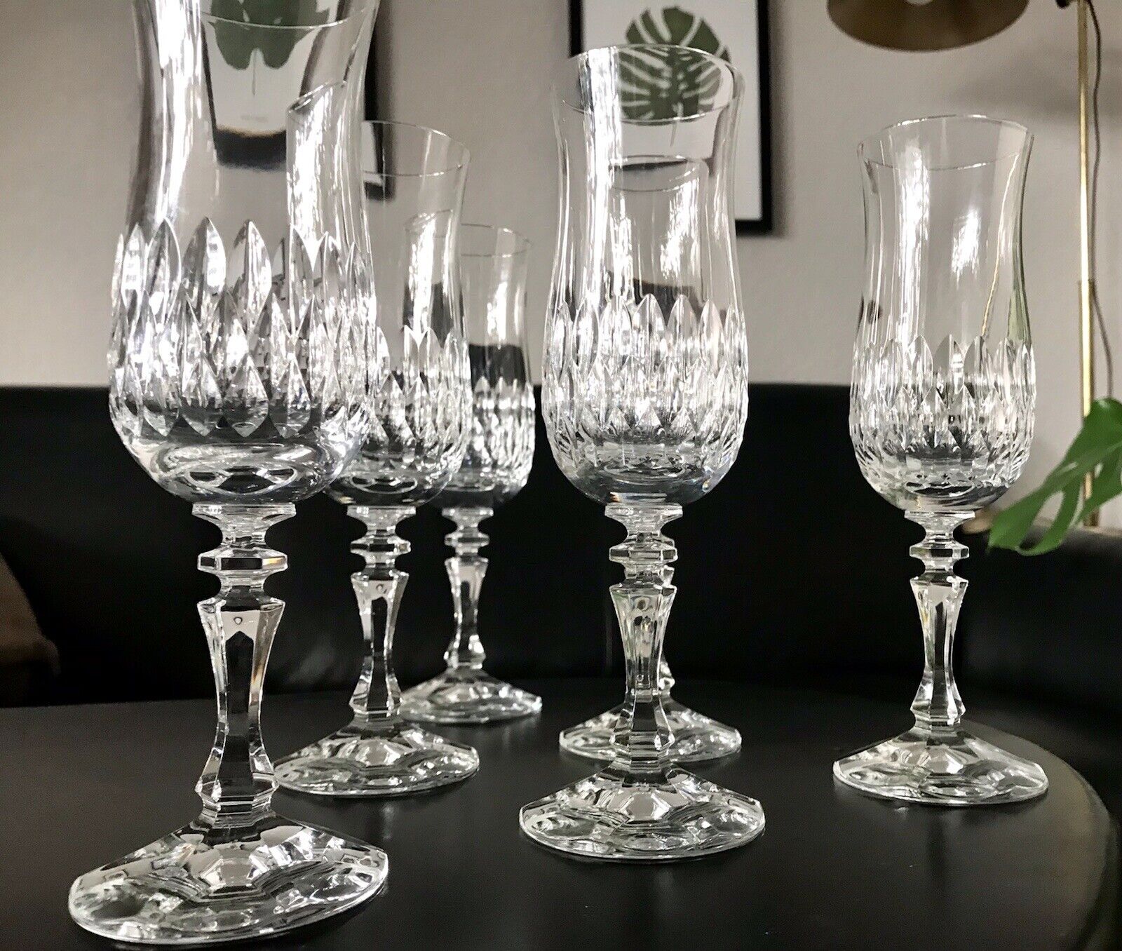 Vintage 6 EDEL Champagner Sektflöten Sektgläser Glas Kristallglas