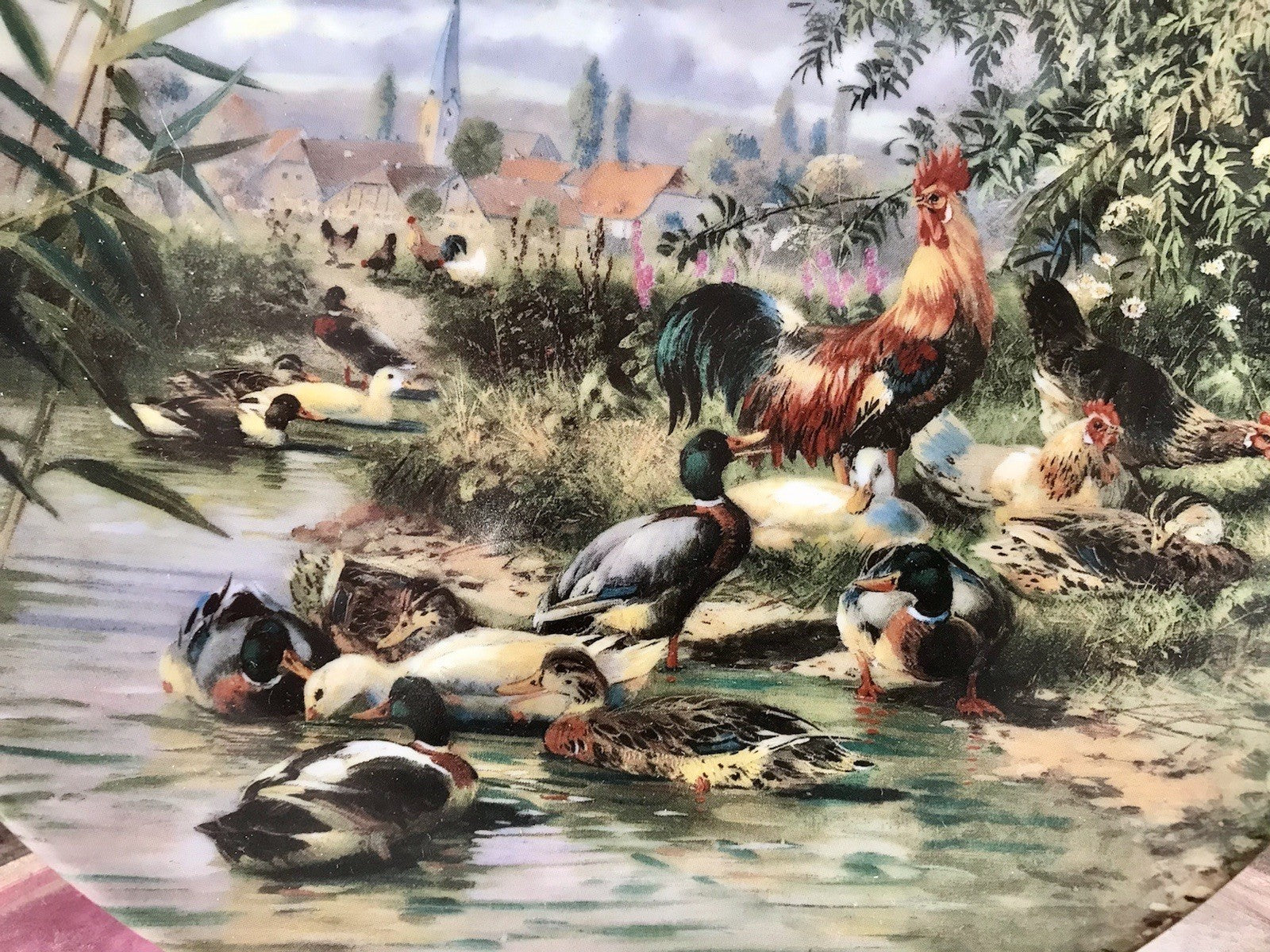 Porzellan Wandteller Zierschale Teller Seltmann Tiere unseres Dorfes 1989 Enten