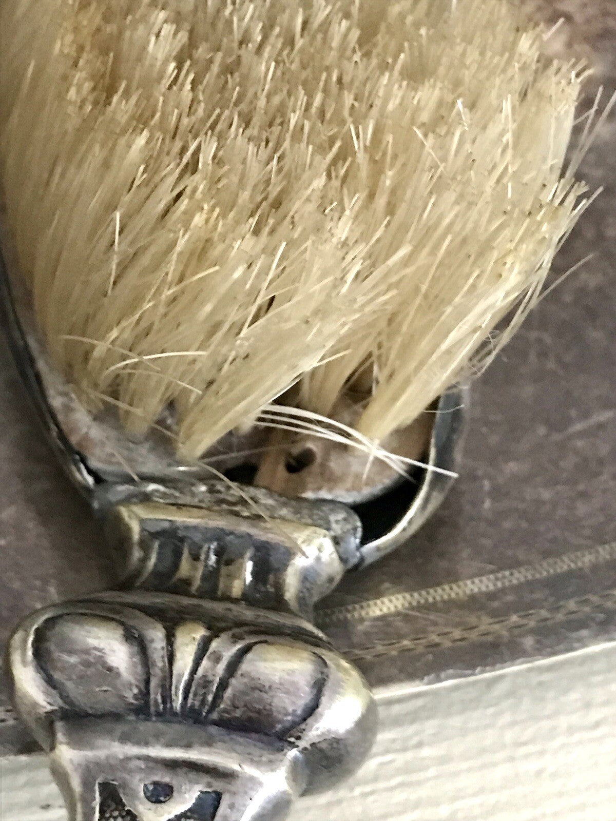 Antik versilbert Jugendstil Tischkehrset Tischkehrer Tisch Krümmelkehrer