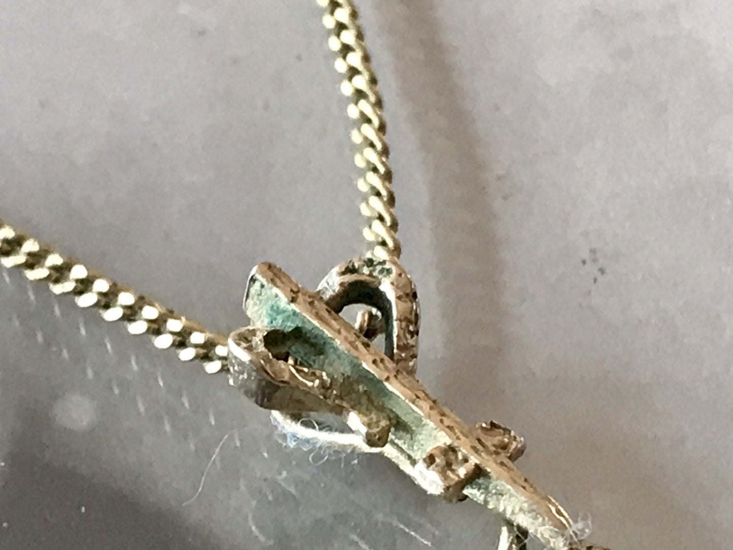 Vintage Designer Anhänger Perle Amerik. Doublè vergoldet Brutalismus MCM TeKa