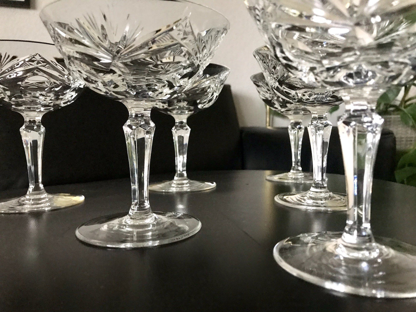 Vintage 6 Champagnerschalen Sektschalen Kristallglas Bleikristall Nachtmann
