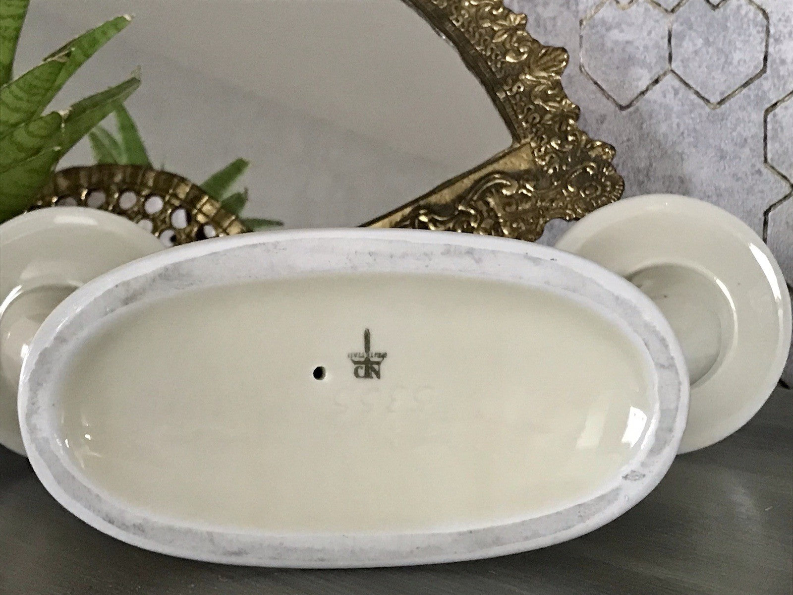 Antik Art Déco Porzellan Kerzenleuchter Neu-Tettau Edel Elfenbein