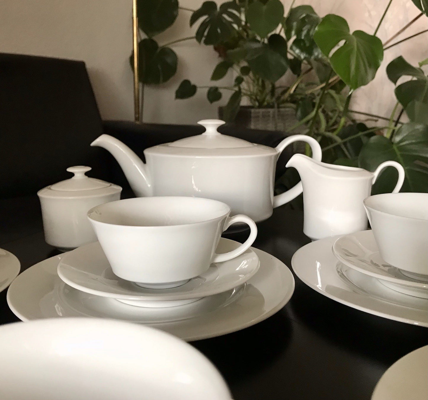 Ak Kaiser Porzellan Kaffeeservice 6 Personen modernes schlichtes Design weiß