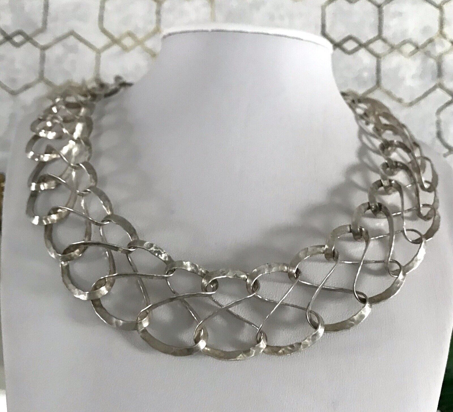 Vintage Designer Perli Edel 800 Silber Collier Halskette Edel Choker