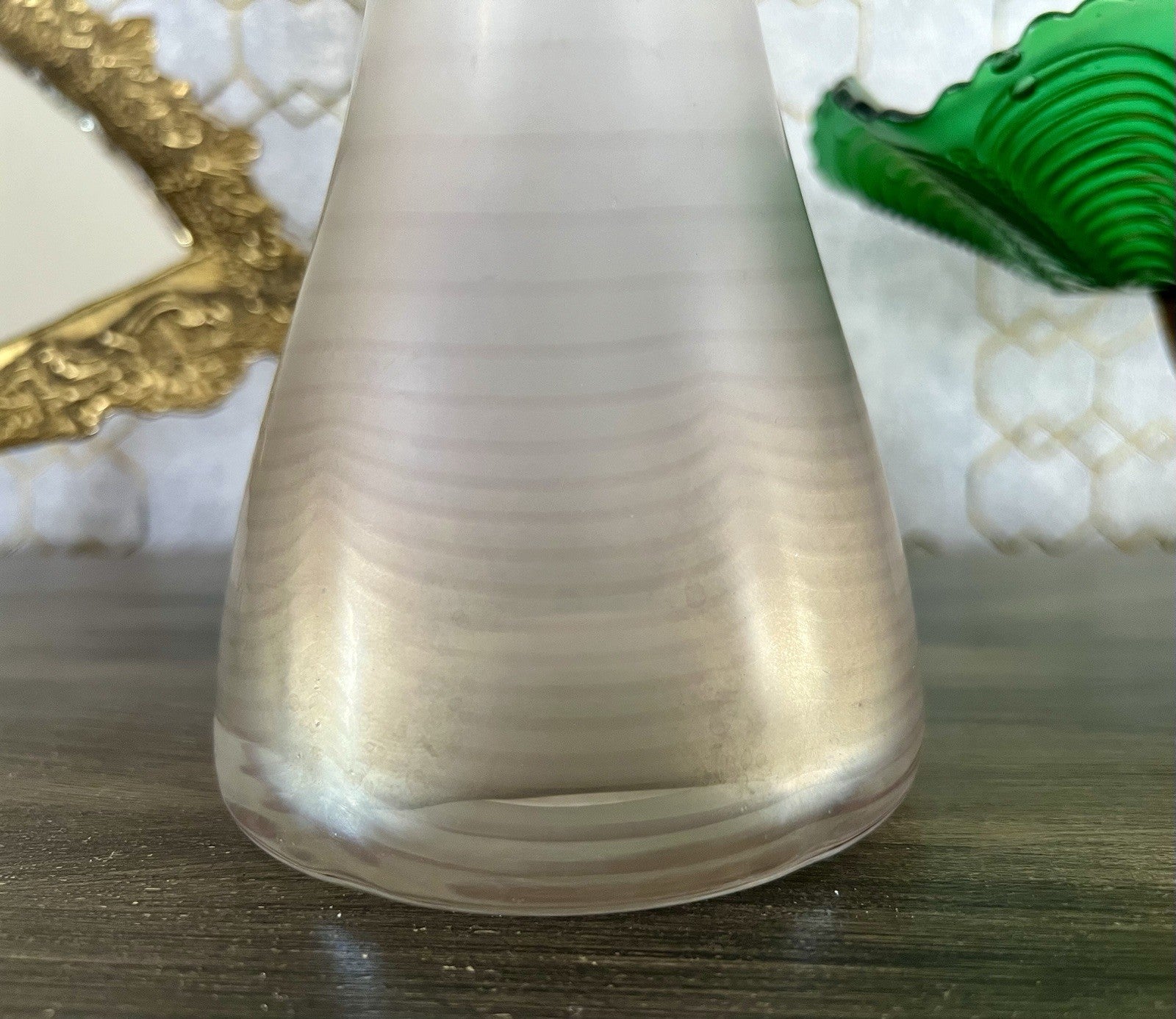 Vintage Glasvase Glaskunst Vase edel Glashütte Eisch ? irisierend schillernd