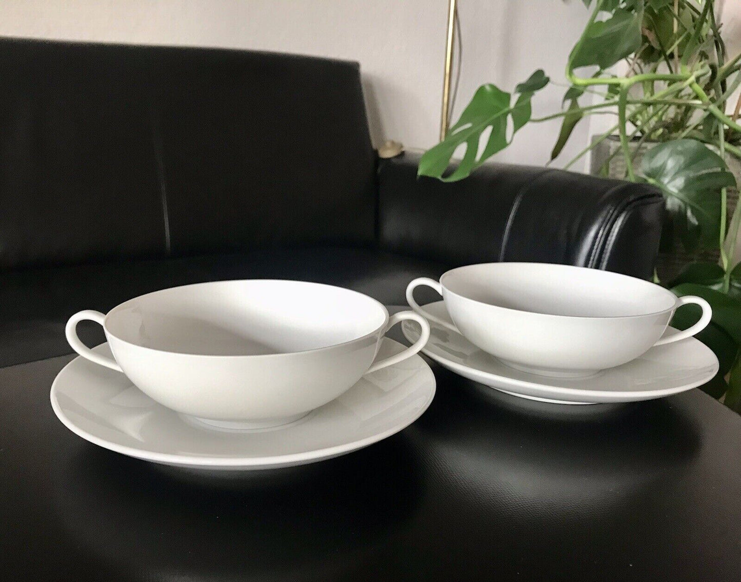 2 x KPM Bauhaus Design Trude Petri Urbino Porzellan Suppentassen Edel 1960-90