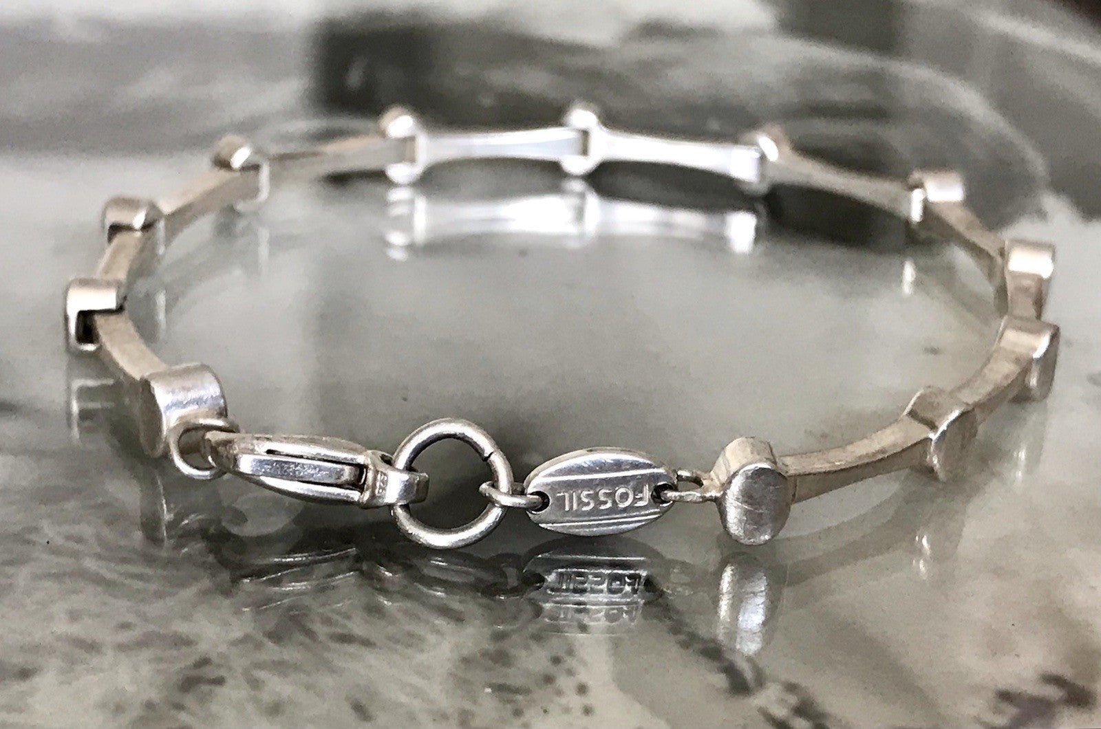 Unisex Herren Damen Armband Silber Schmuck Fossil massiv 925