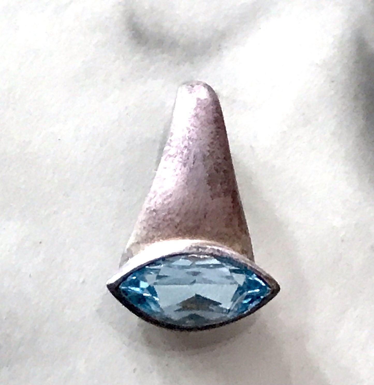 Vintage Kettenanhänger Anhänger Silber blauer Stein Designer