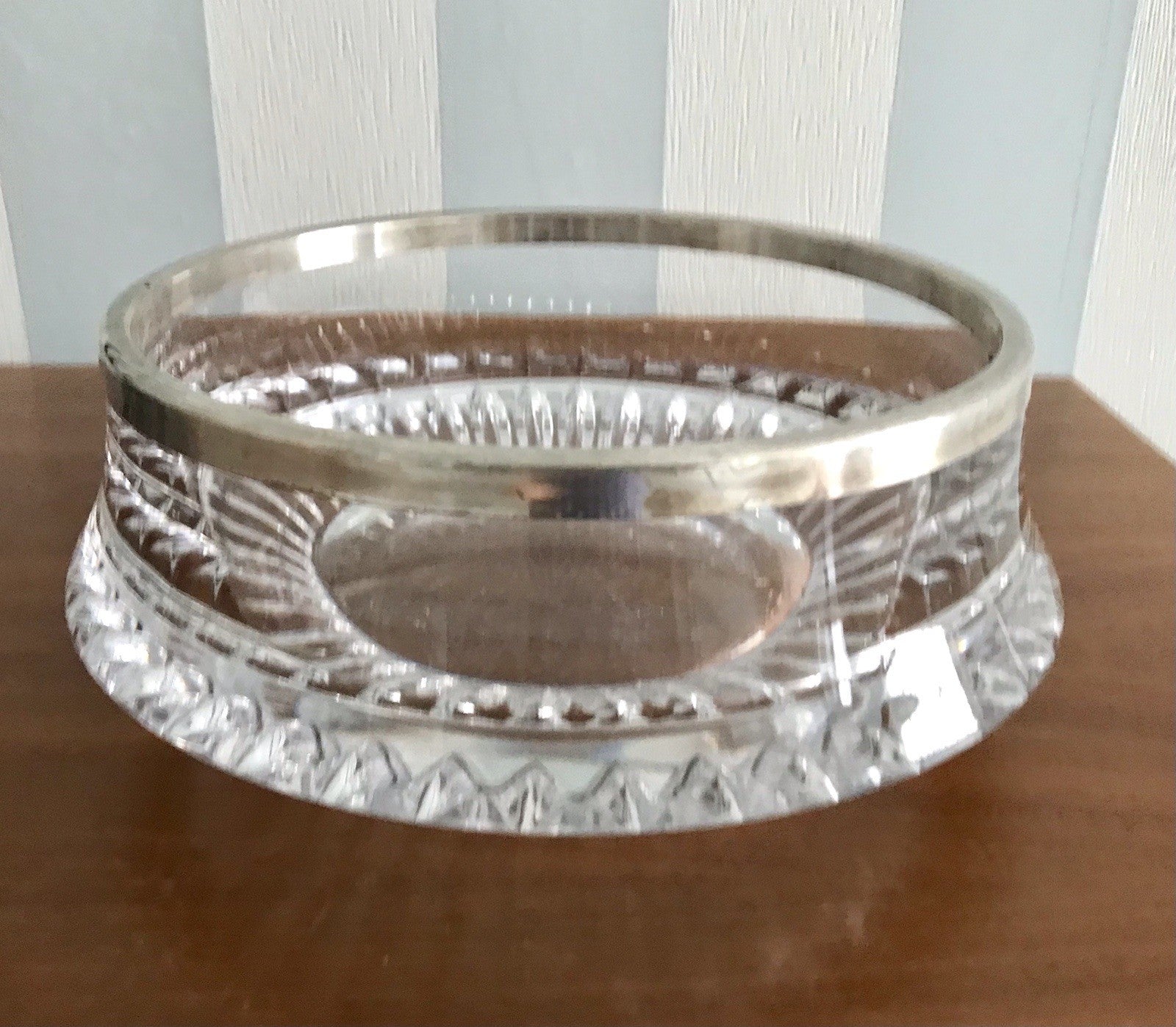 Vintage Glasschale Schale Glas versilbert Rand Kristallglas Bleikristall Europa