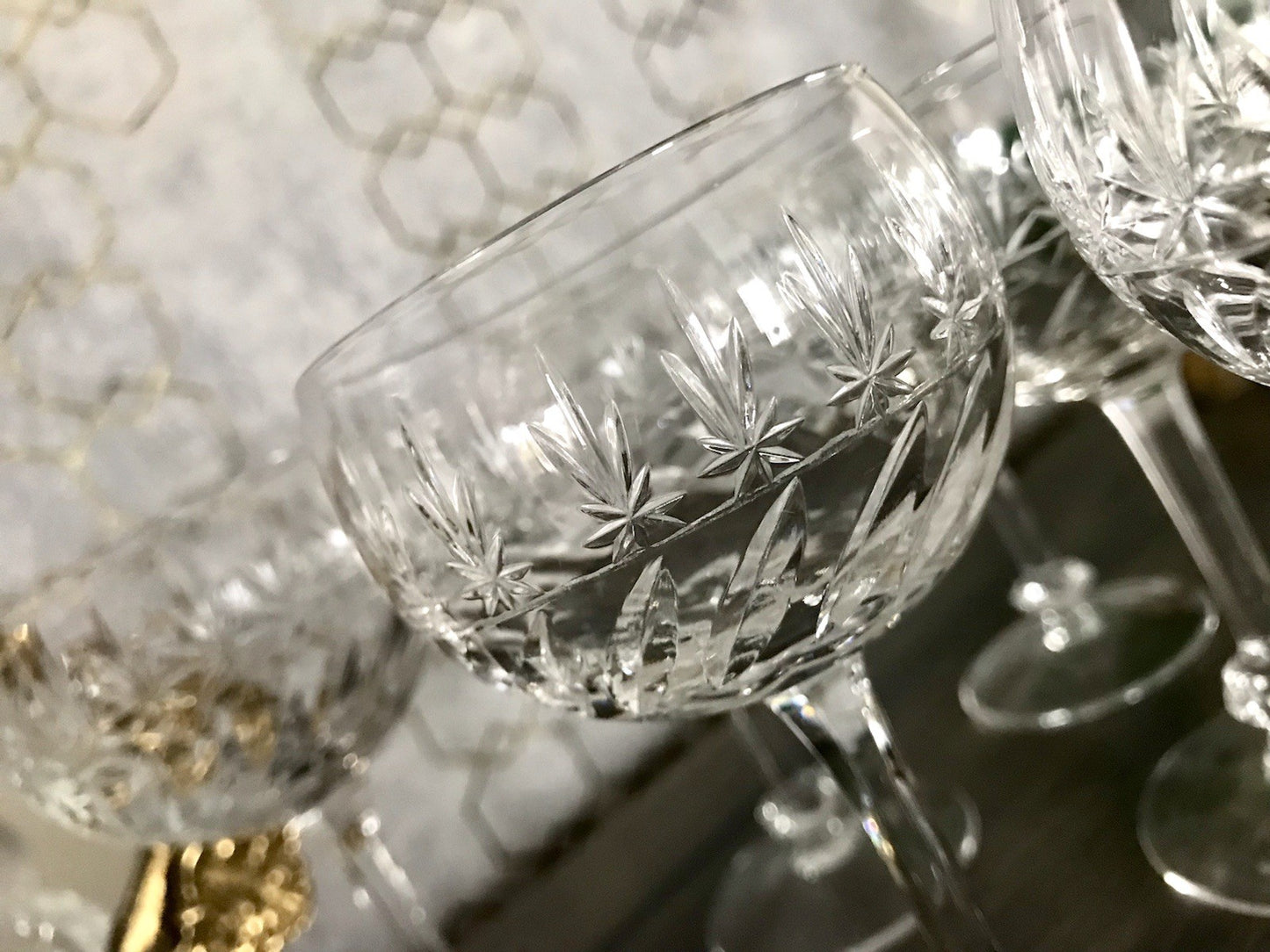 Antik Art Déco 5 Weingläser Gläser Schliff Kristallglas Edel Schön Treviris V&B