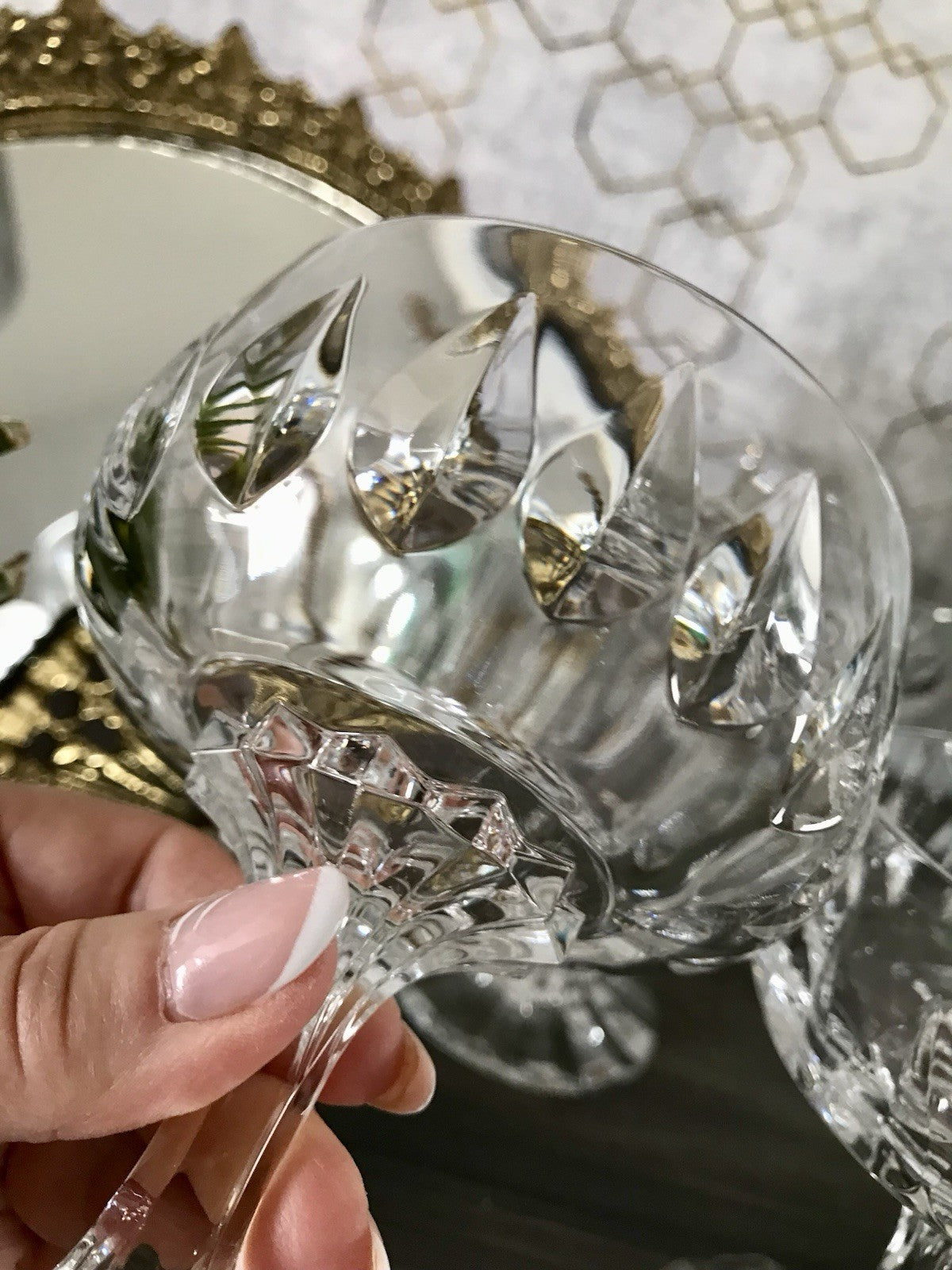Vintage 6x Champagnerschalen Sektschalen Kristallglas Schliff Bleikristall