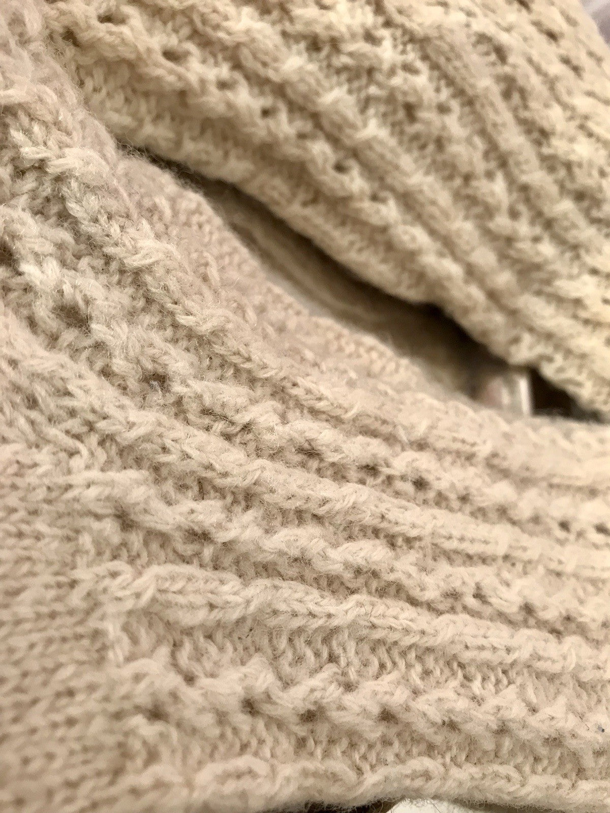 Antik Strümpfe Overkneestrümpfe Schaf-Wolle beige Trachten?