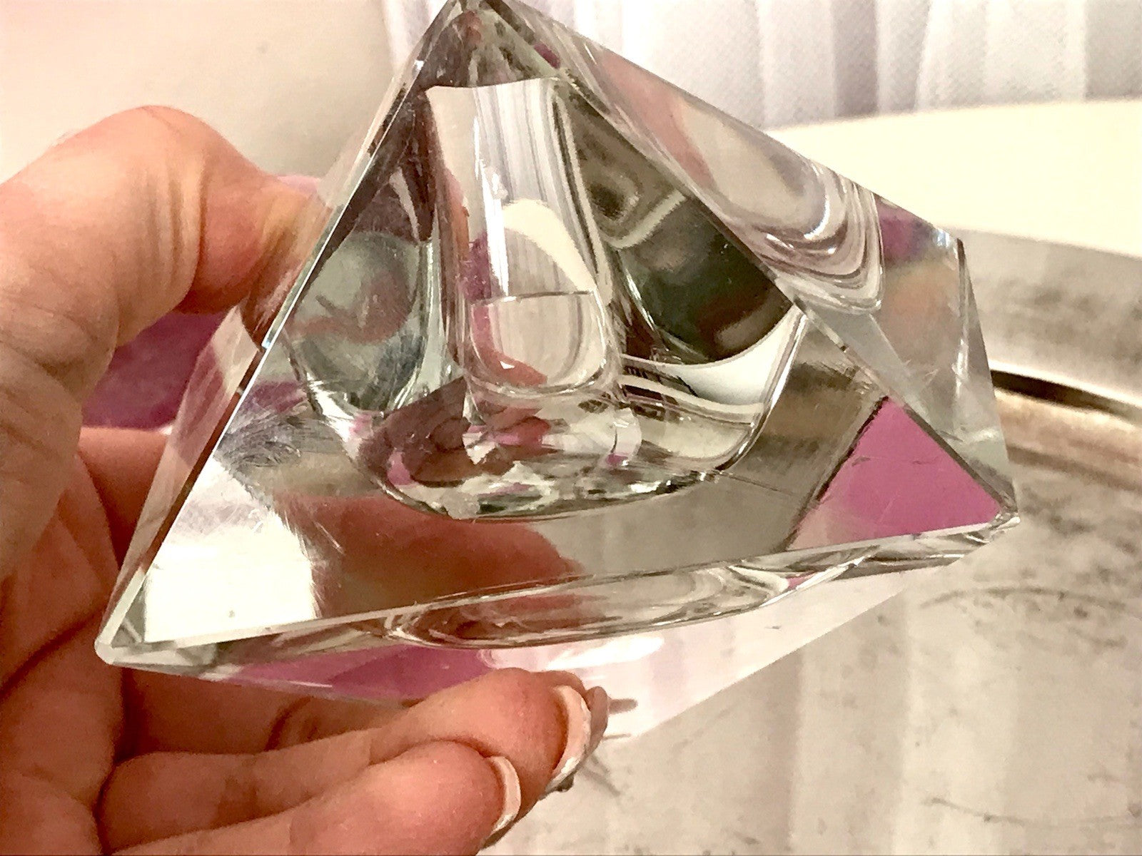 Art Déco Aschenbecher Designer  Ascher farblos Kristallglas EDEL Franz Burkert?