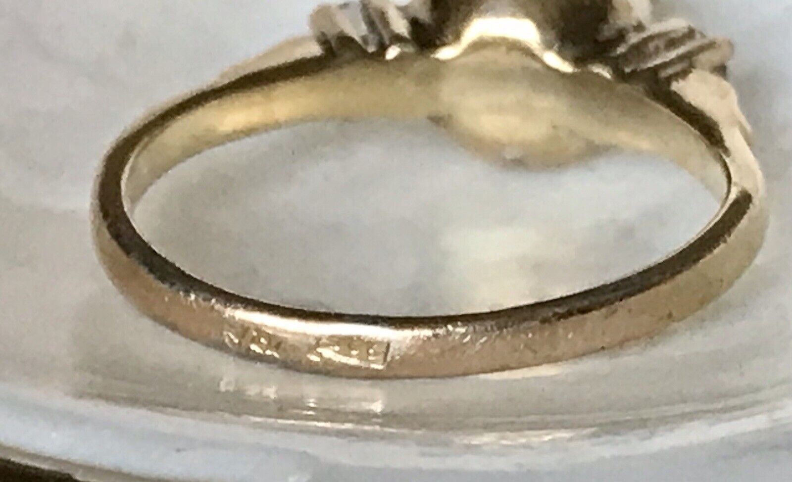 Antik Alt Edel DAMEN RING Silber 925 Perle farblose Steine Gr.58 18,4 vergoldet
