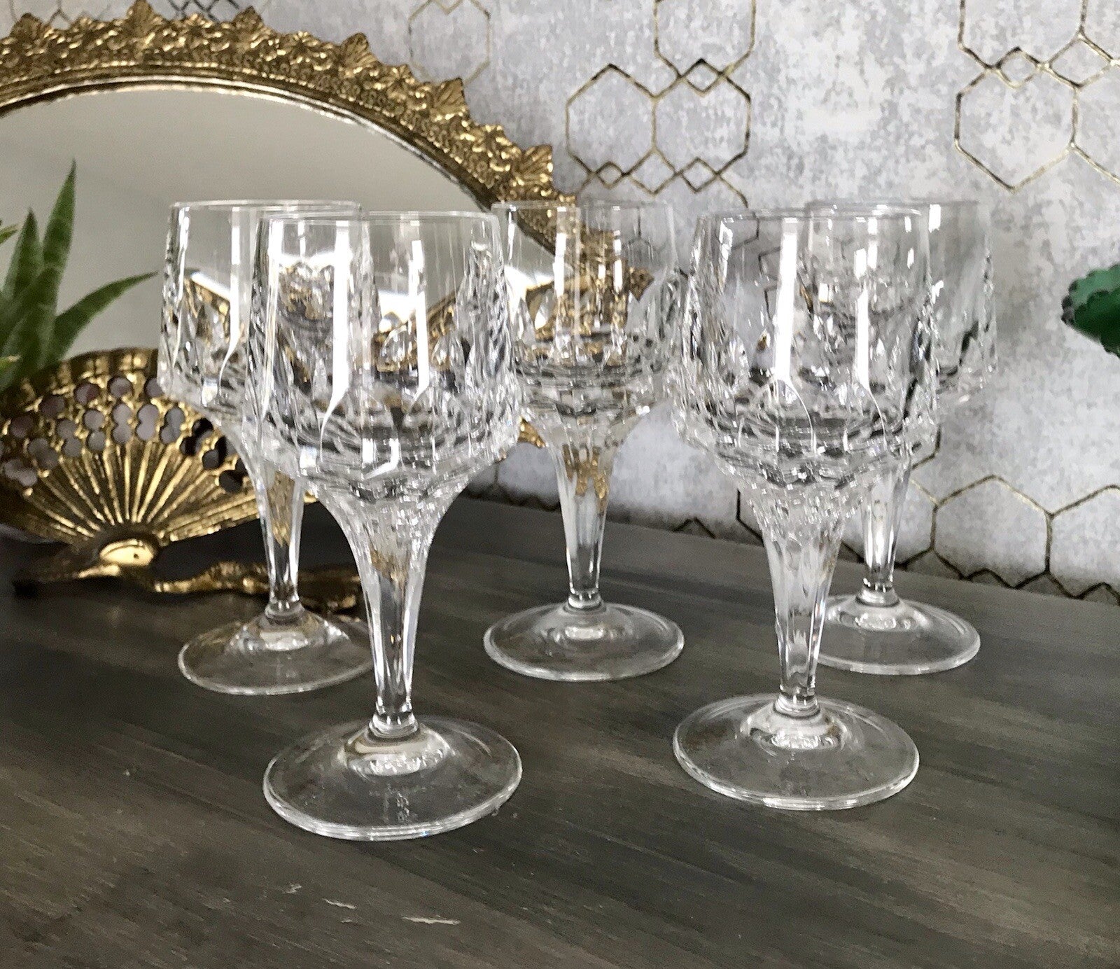 Vintage Edel 5x Südweingläser Gläser Kristallglas Peill & Putzler Bleikristall
