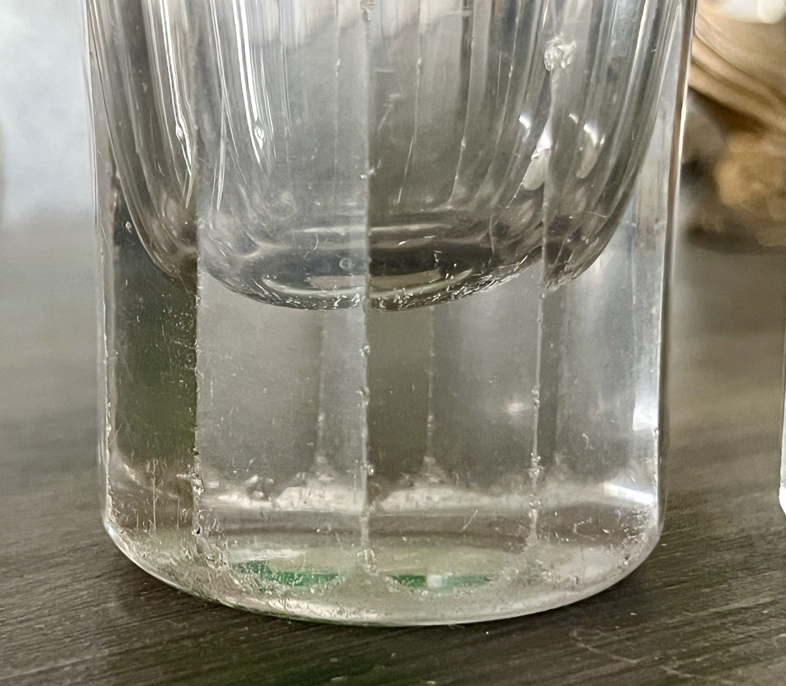 Antik ~1870 2 hohe Becher Gläser Glas Schälschliff  Oliven Eichstrich Dubben?