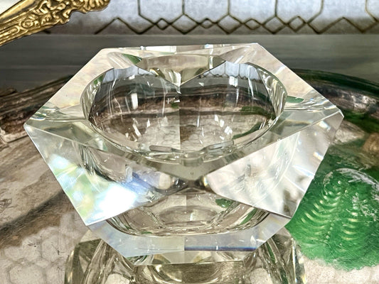 Art Déco Aschenbecher Designer  Ascher farblos Kristallglas EDEL Franz Burkert?