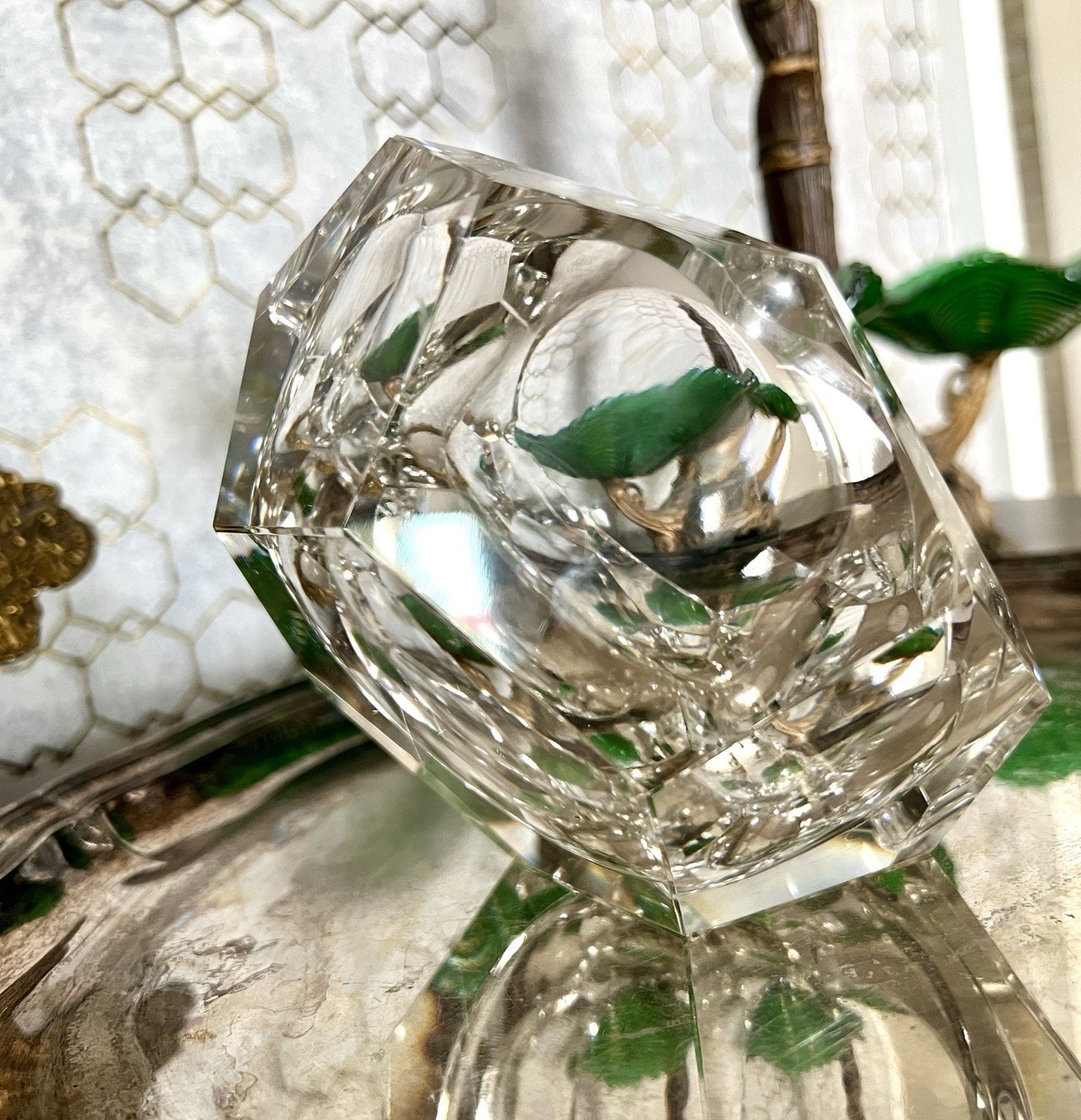 Art Déco Aschenbecher Designer  Ascher farblos Kristallglas EDEL Franz Burkert?