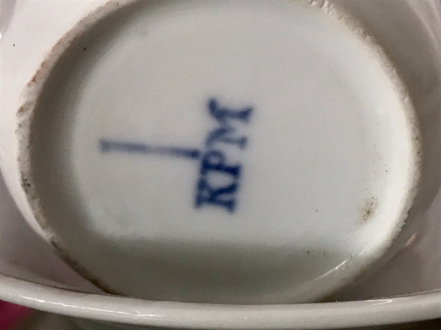 Antik Porzellan Andenken Becher Gedeck Sammeltasse Tasse Schriftzug KPM