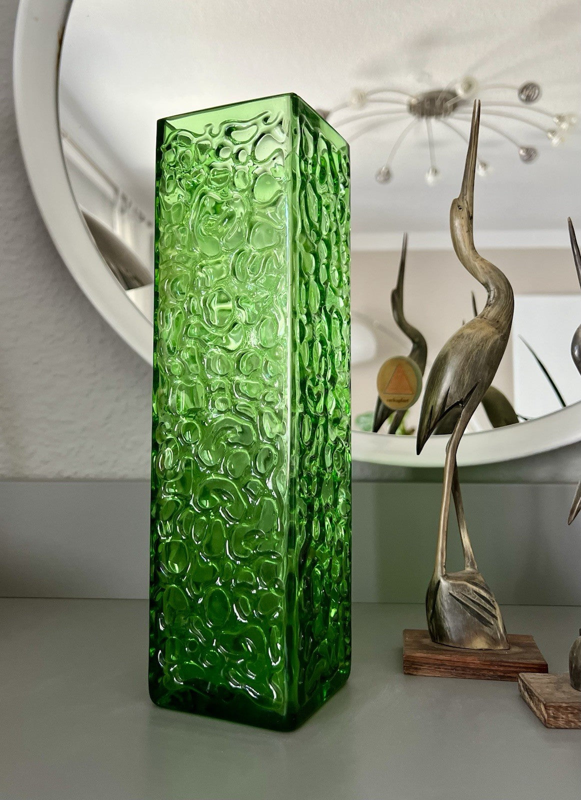 Vintage 60er 70er Design Glasvase Glas GRÜN Vase Bubble Pop Bengt Orup