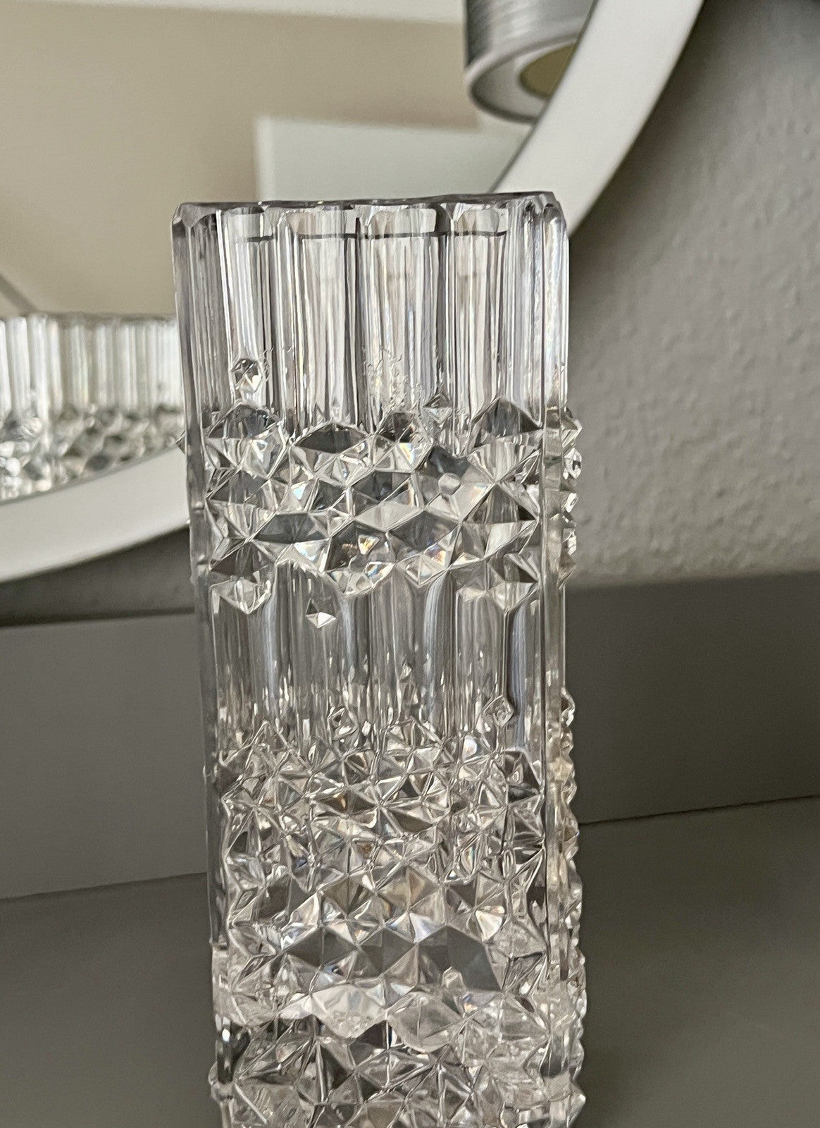 Vintage MCM Vase Blockvase Glasvase Glas Bleikristall Kristallglas Nachtmann?