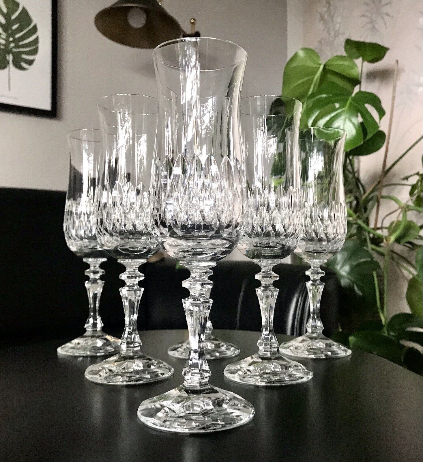 Vintage 6 EDEL Champagner Sektflöten Sektgläser Glas Kristallglas