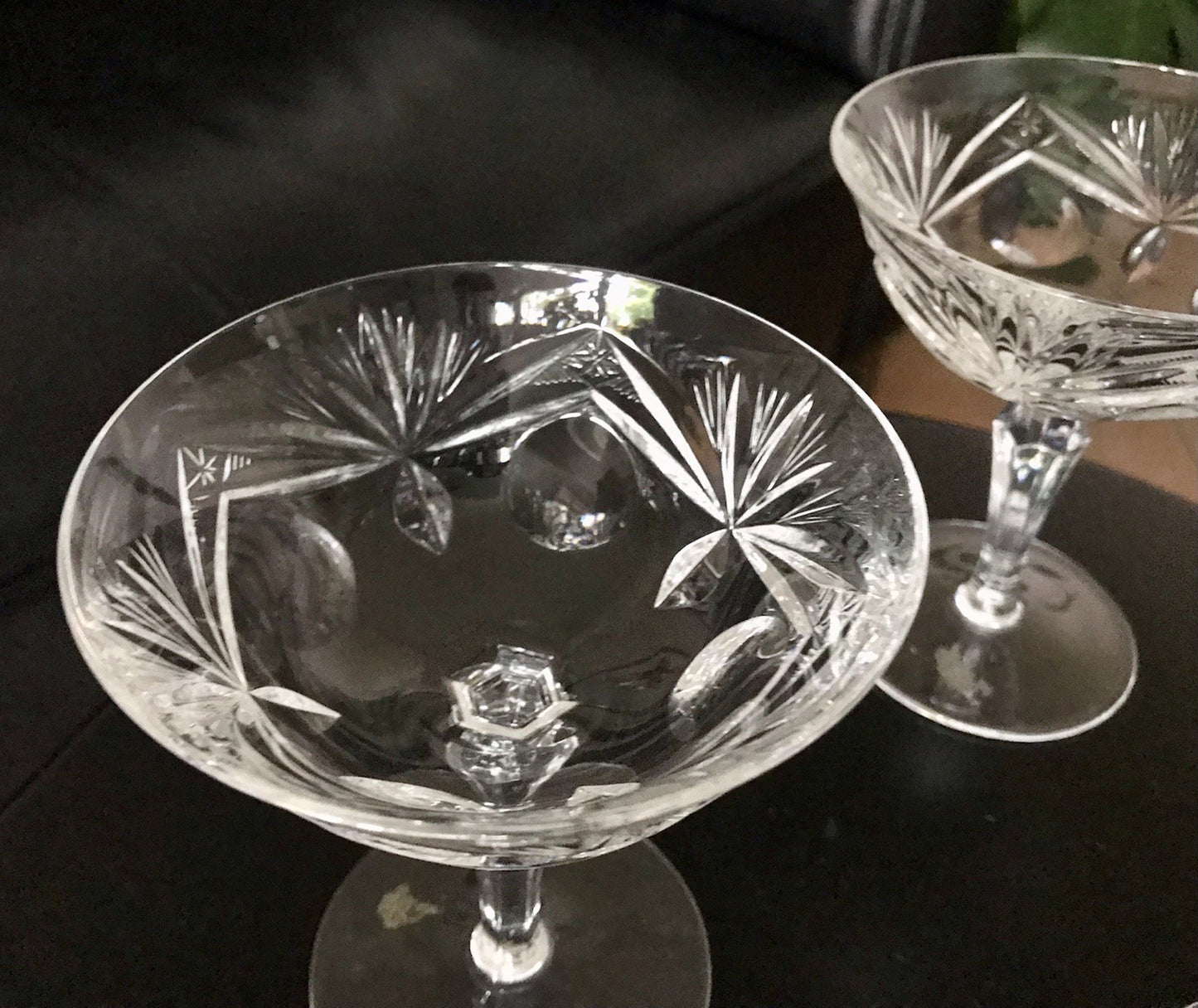 Vintage 6 Champagnerschalen Sektschalen Kristallglas Bleikristall Nachtmann