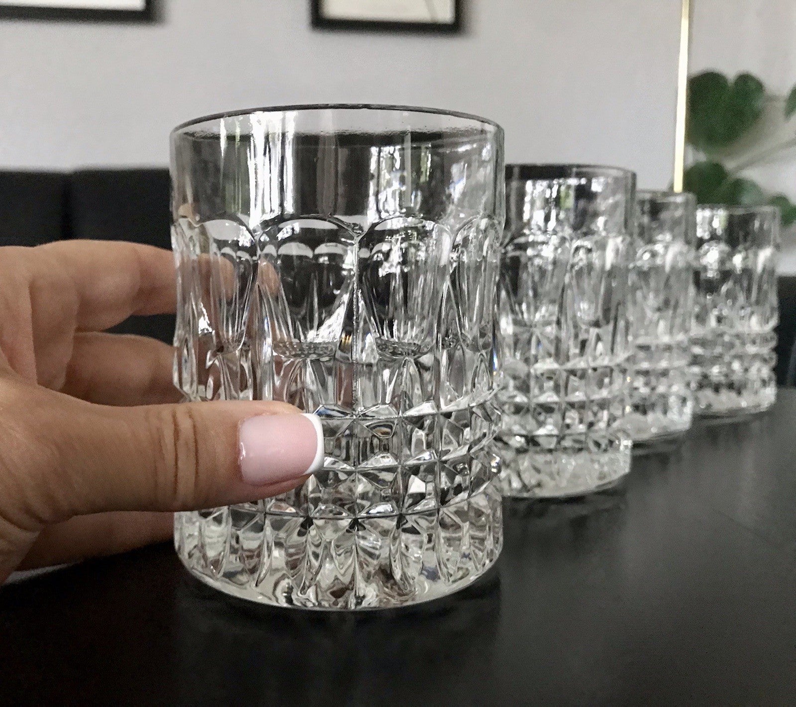 Vintage 4x edel Whisky Gläser  Tumbler Becher Kristallglas Nachtmann Edel