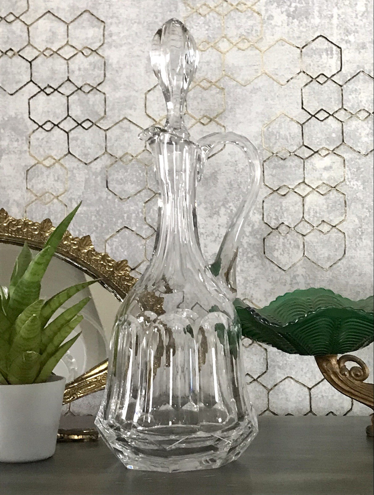 Vintage Nachtmann Antika Schliff Dekanter Karaffe Kristallglas Bleikristall