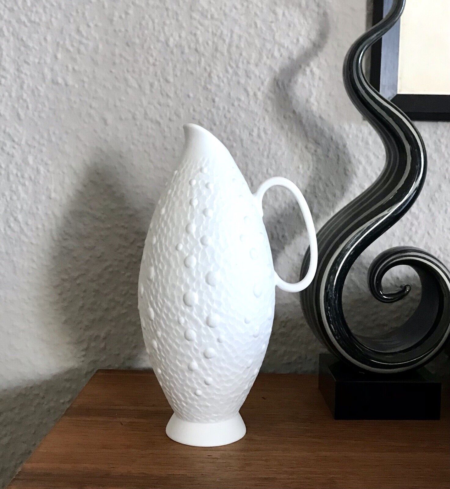Vintage 60er Bisquit Porzellan Vase KPM OpArt Royal Porzellan Bavaria