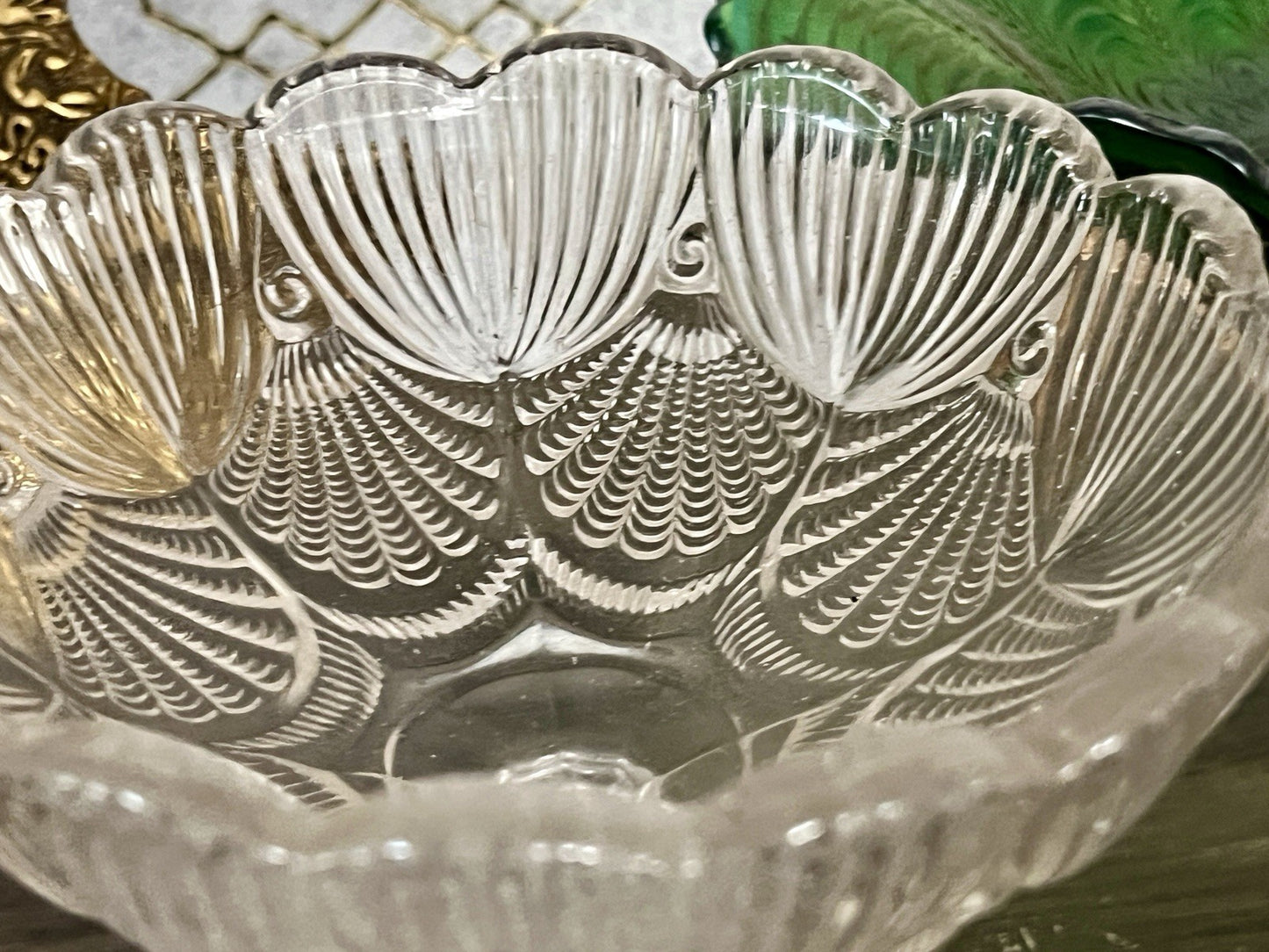 Antik Jugendstil Pressglas Glas Fußschale Schale Zuckerschale