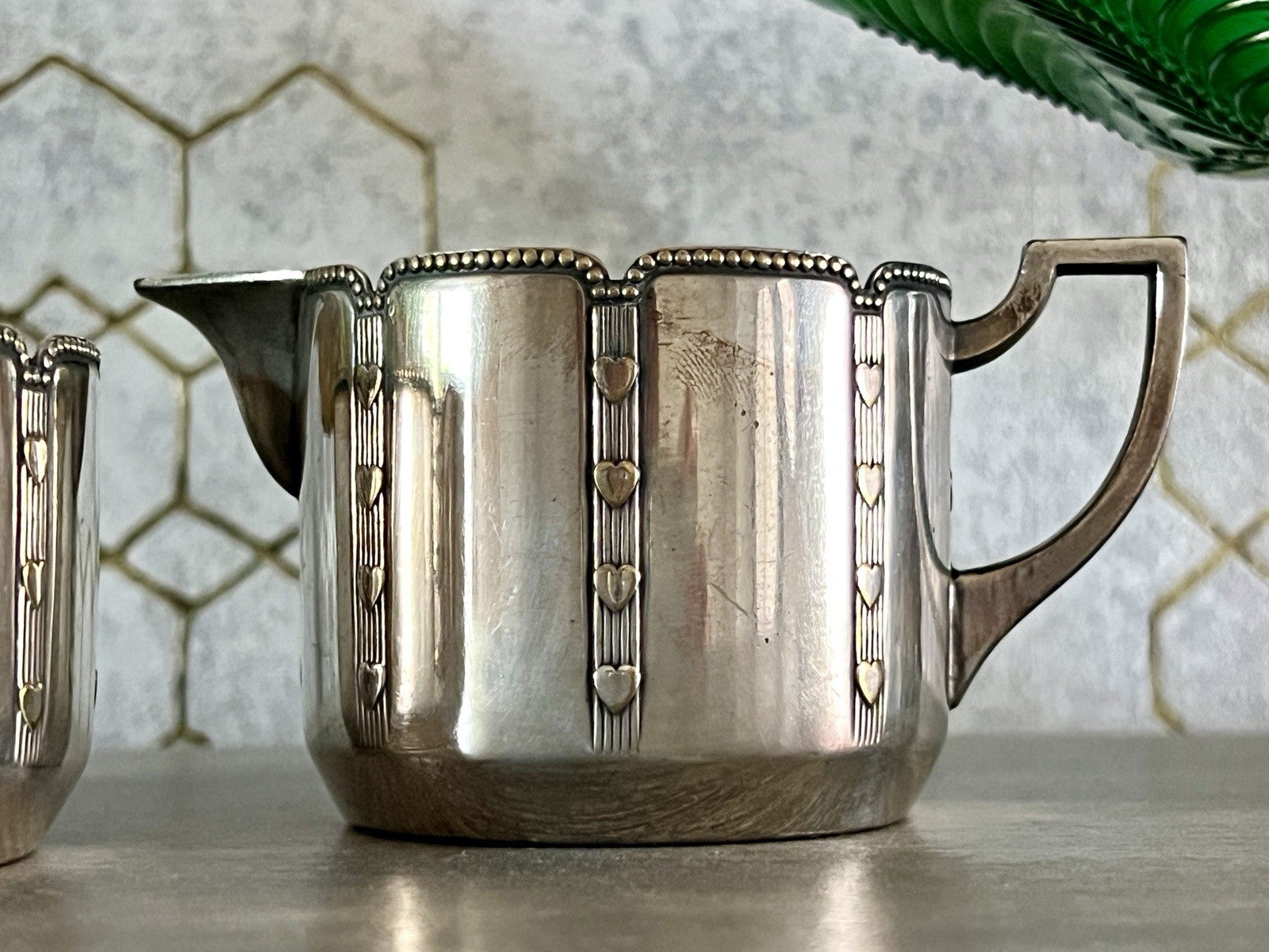 Antik WMF Jugendstil Kaffee Kernstück: Zuckerdose Rahmgießer
