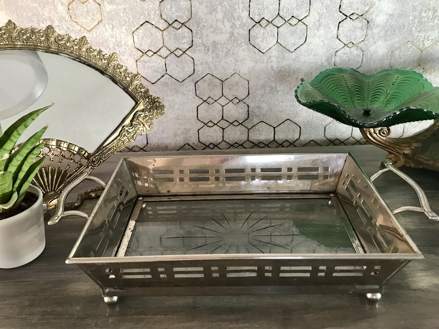 Antik Jugendstil Art Déco Schale versilbert? Argentor? Jardiniere  Tafelaufsatz